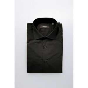 Baldinini Trend Cotton Shirt with Classic Design Men Black Shirts